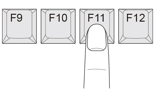 启动电脑并按热键“F11”进入引导菜单