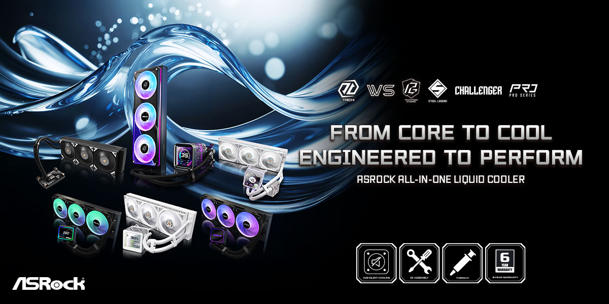 ASRock Expands Its Dominance with a Full Range of Next-Gen AIO Liquid Coolers