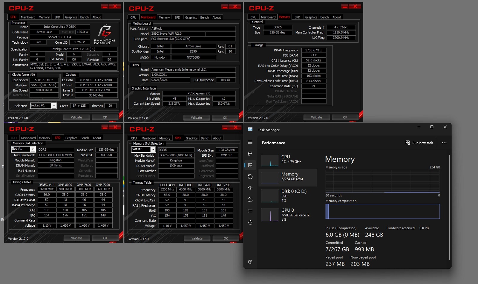 Achieves 256GB DDR5-7400 MT/s High-Speed Performance